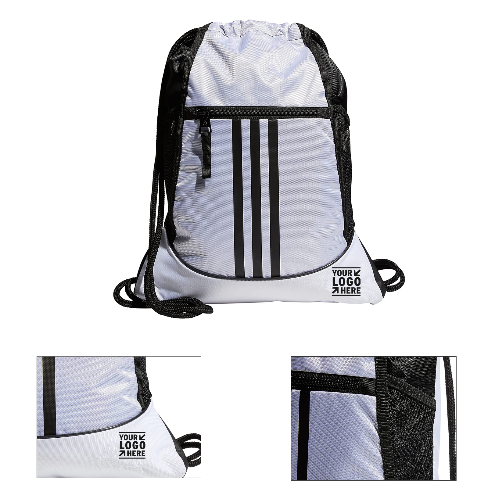  Waterproof Draw String Back Sack with Zip Pocket