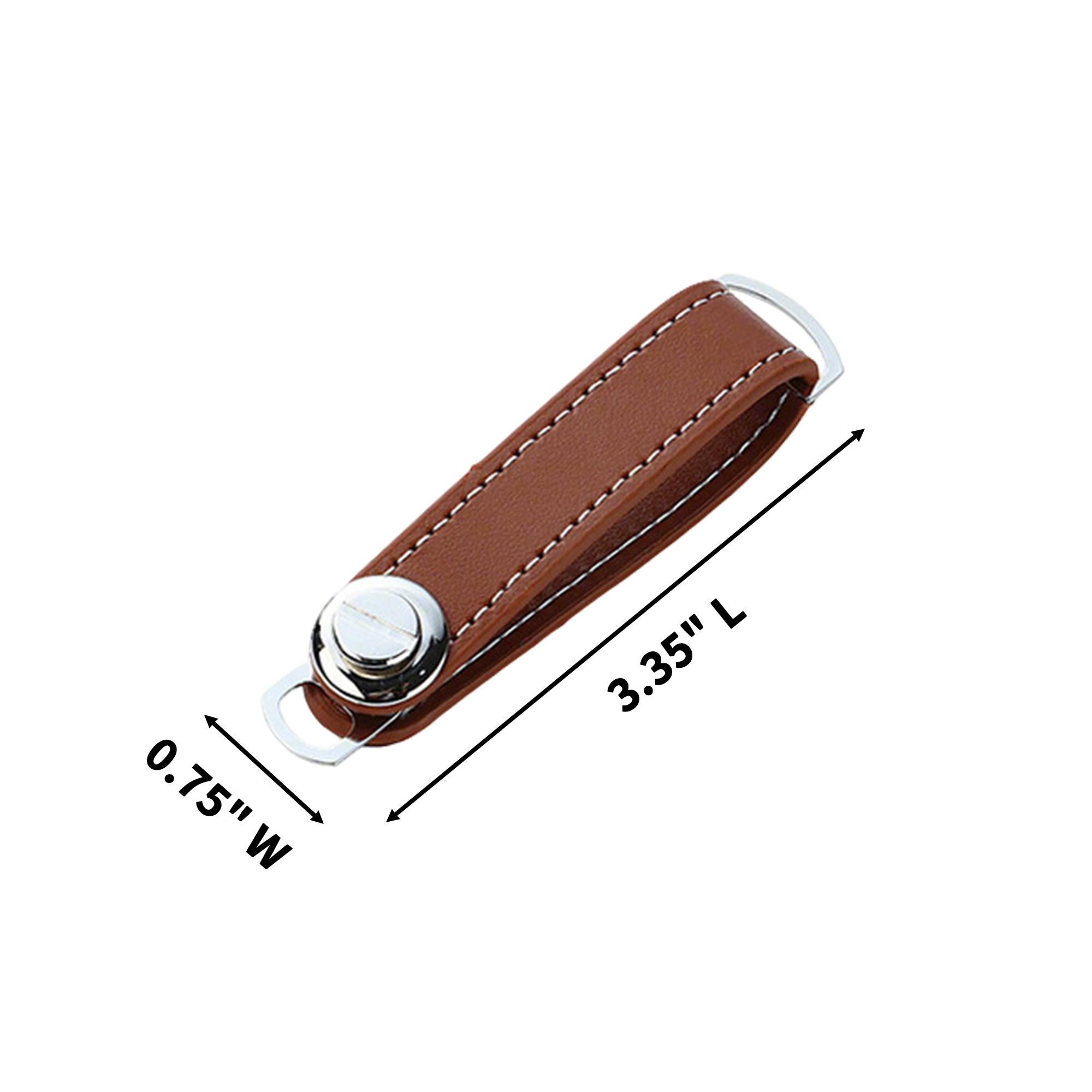 Leather And Metal Key Ring With Polished Detail 6