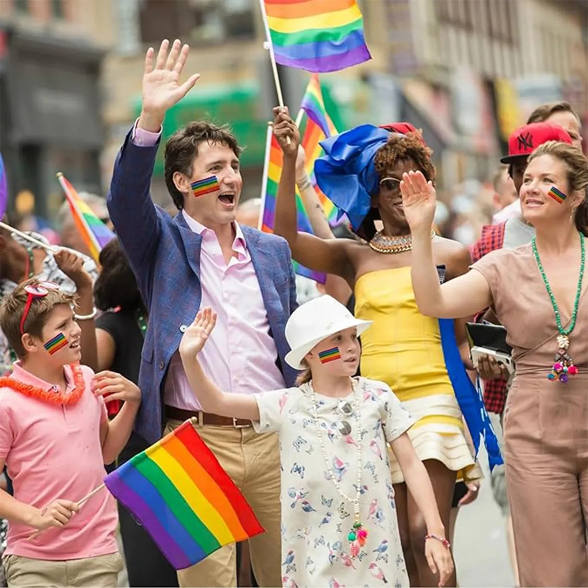 Celebration Party Marches Gay Pride Day Rainbow Face Paint 2