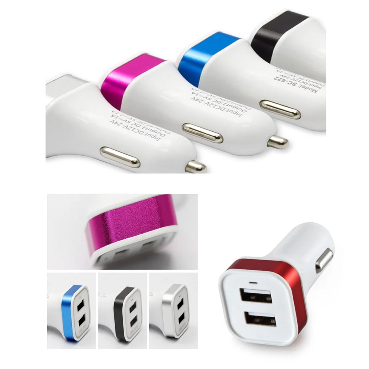 Portable Fast Charging Dual Smart Port USB Car Charger 3