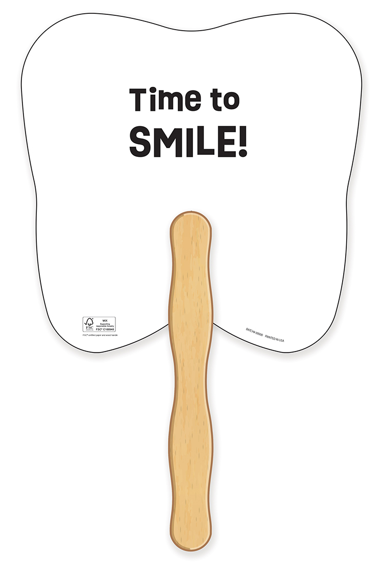 HAND FANS - Full Color, Tooth Shaped Hand Fan 5