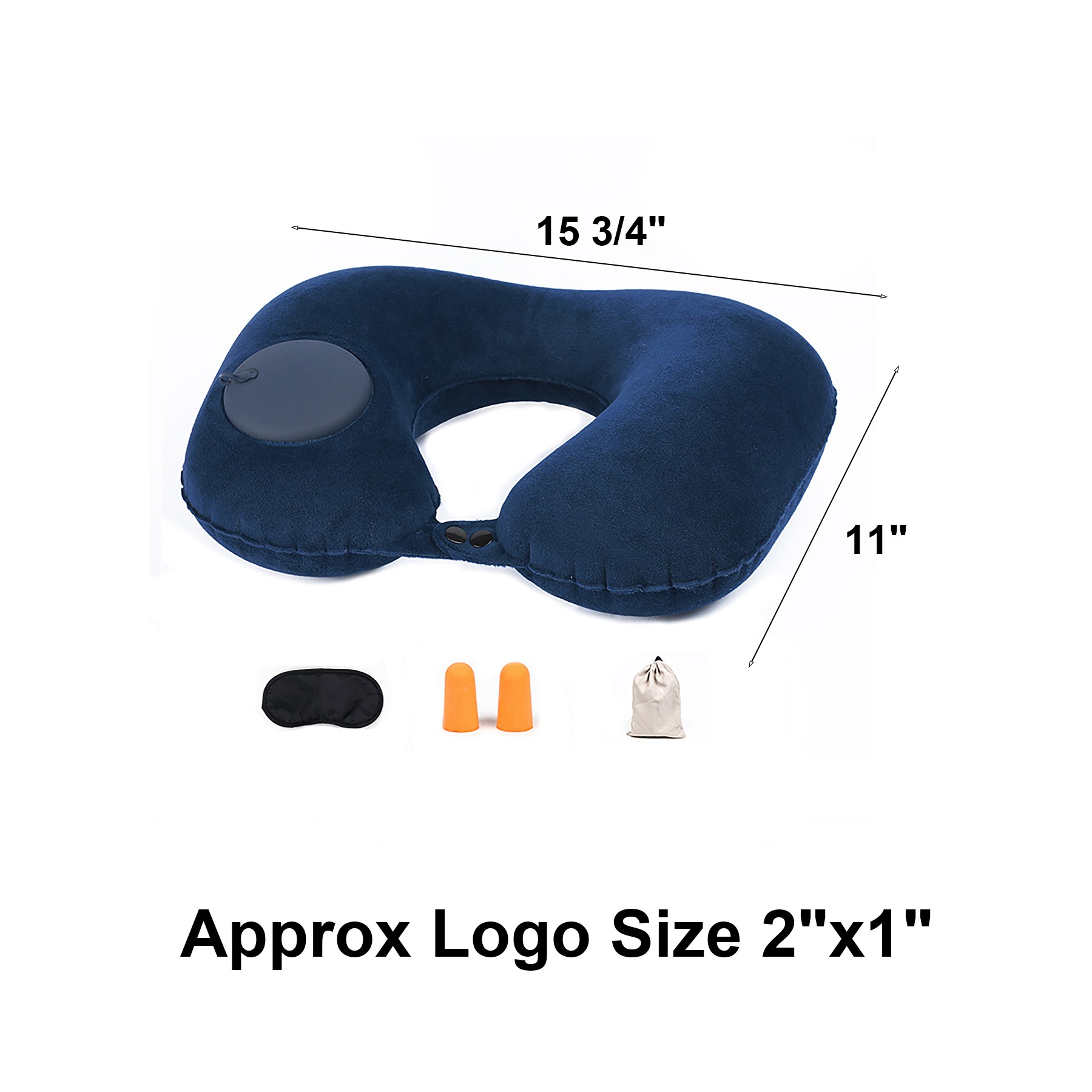Inflatable Travel Pillow Eye Mask Earbuds Set 2