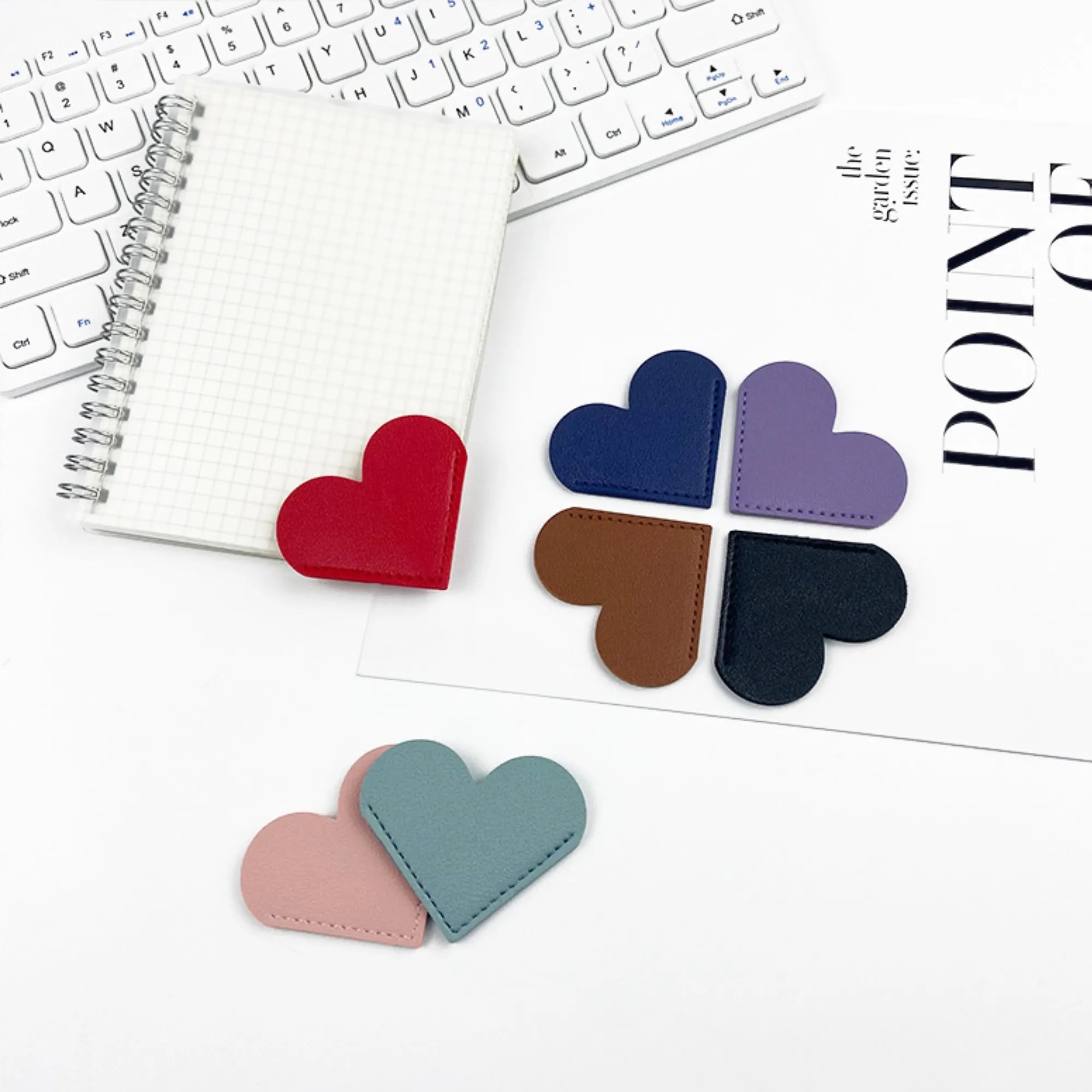 PU Leather DIY Bookmark Heart Shape 5