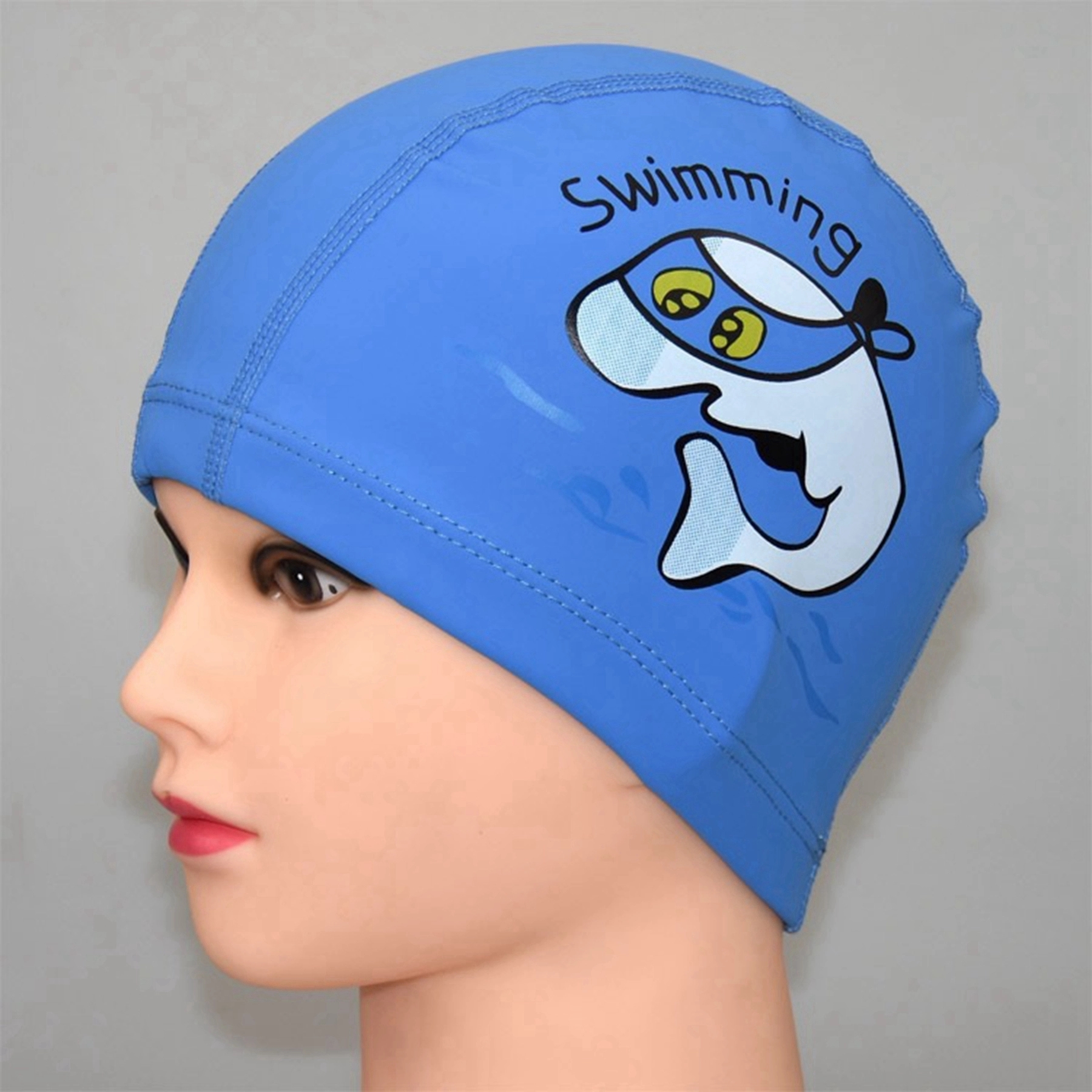 Cartoon Dolphin Print PU Swim Hat 10