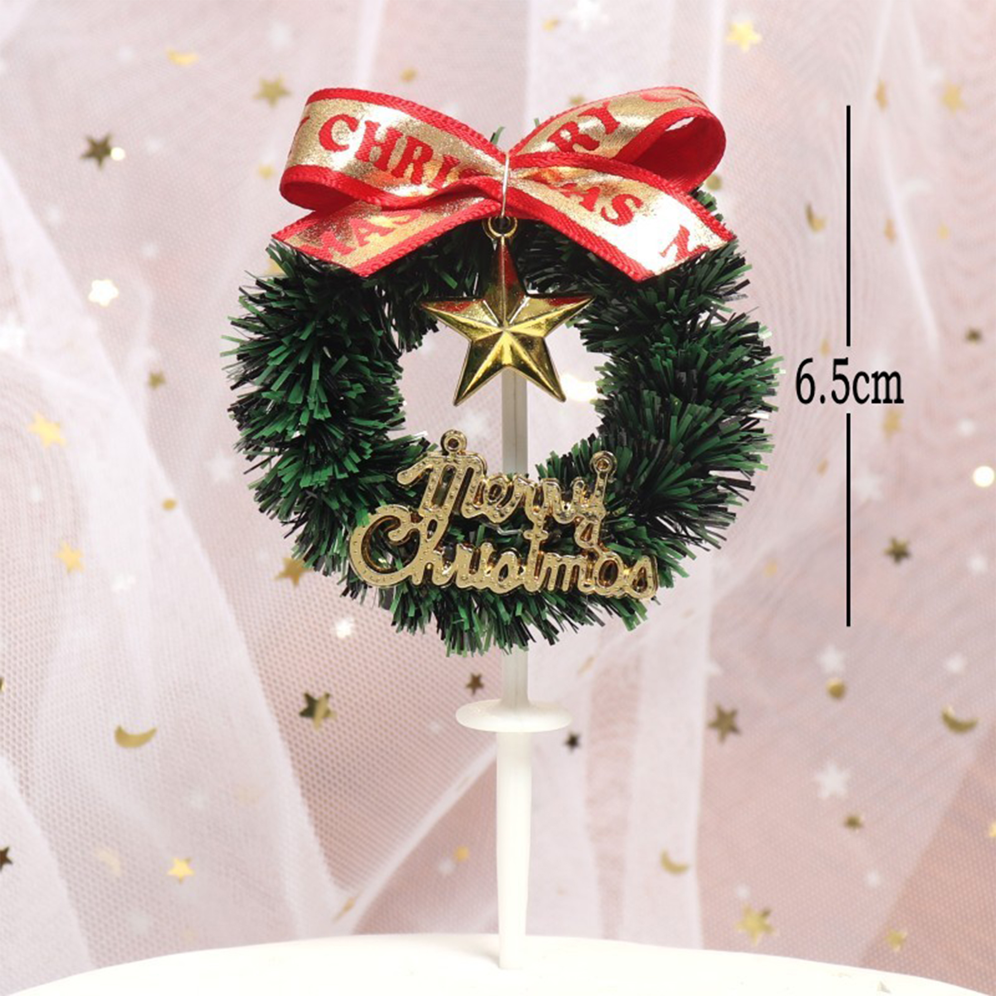 Christmas Wreath Cake Toppers with Bells 11