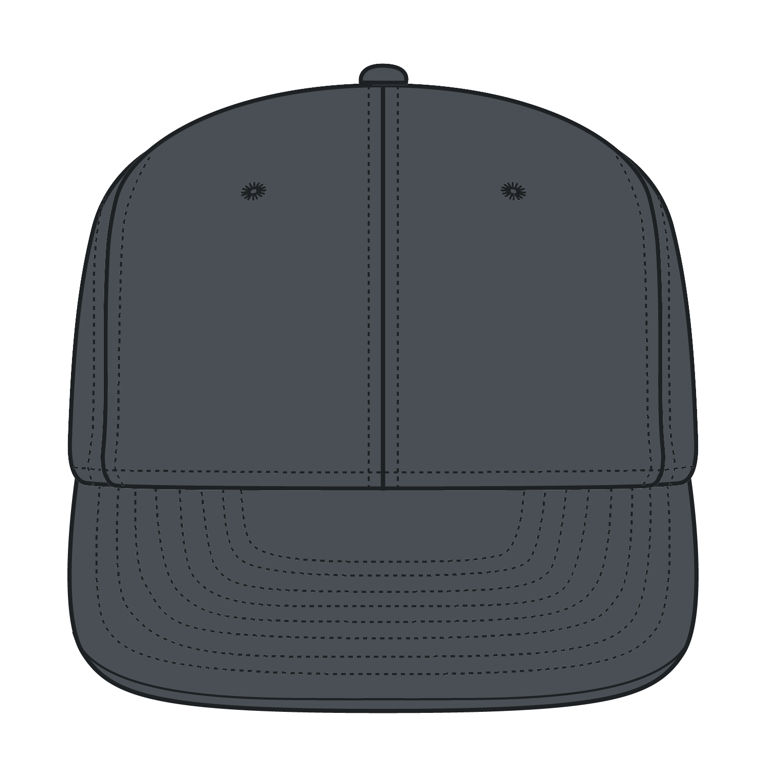 OTTO CAP® OTTO FIT® 6 Panel Pro Profile Flat Visor Baseball Cap 38