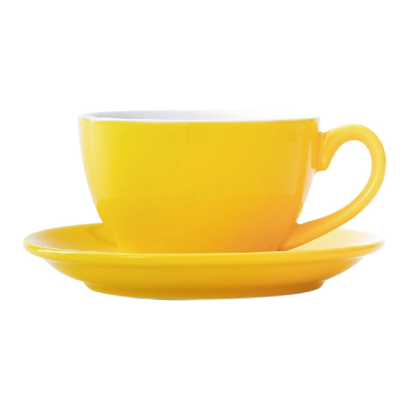 7.4 Oz Ceramic Coffee Cup with Saucer 13