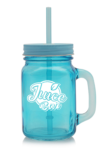 15 oz. Colored Mason Jars with Straw 3