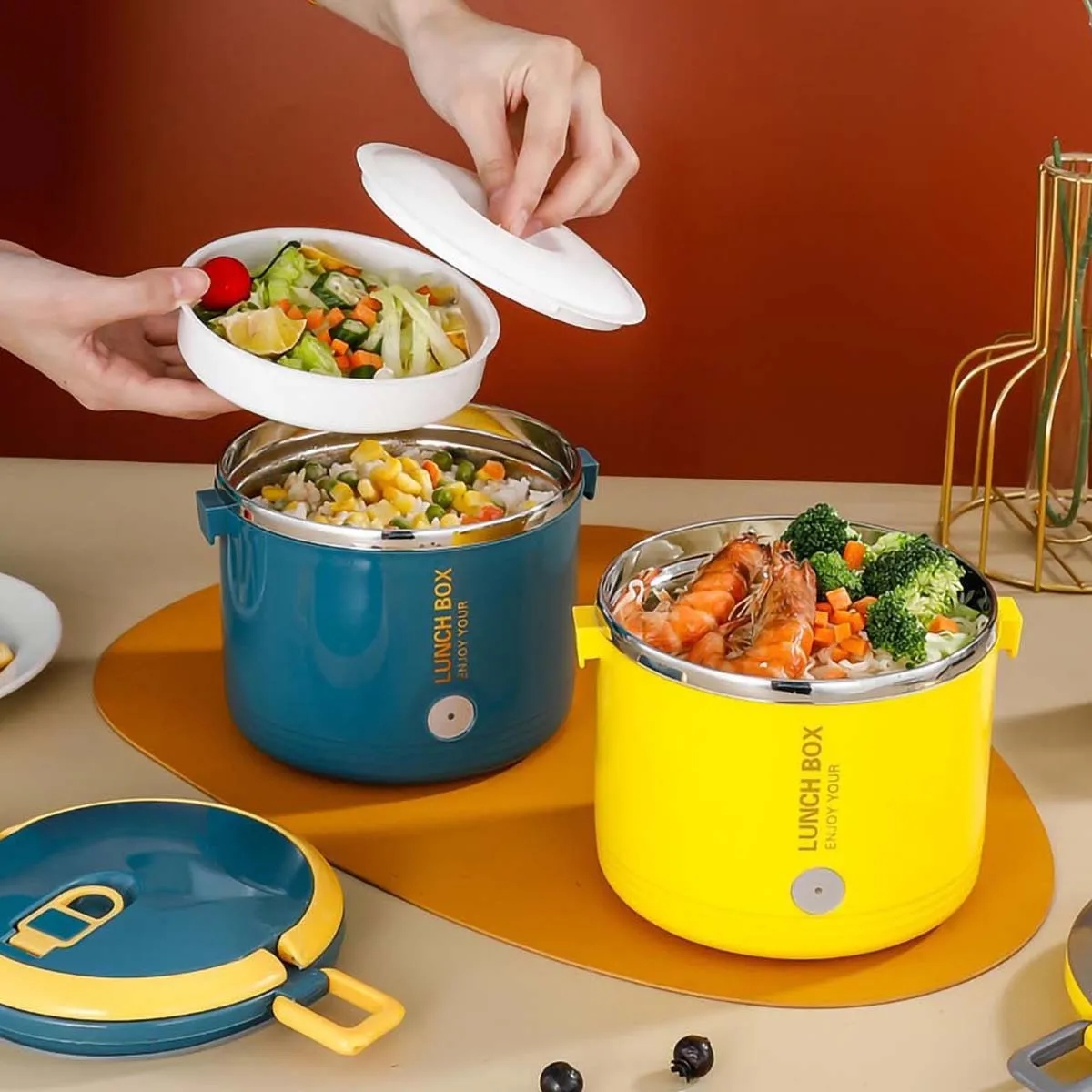 Home Car Insulation Electric Stainless Steel Lunch Box 4