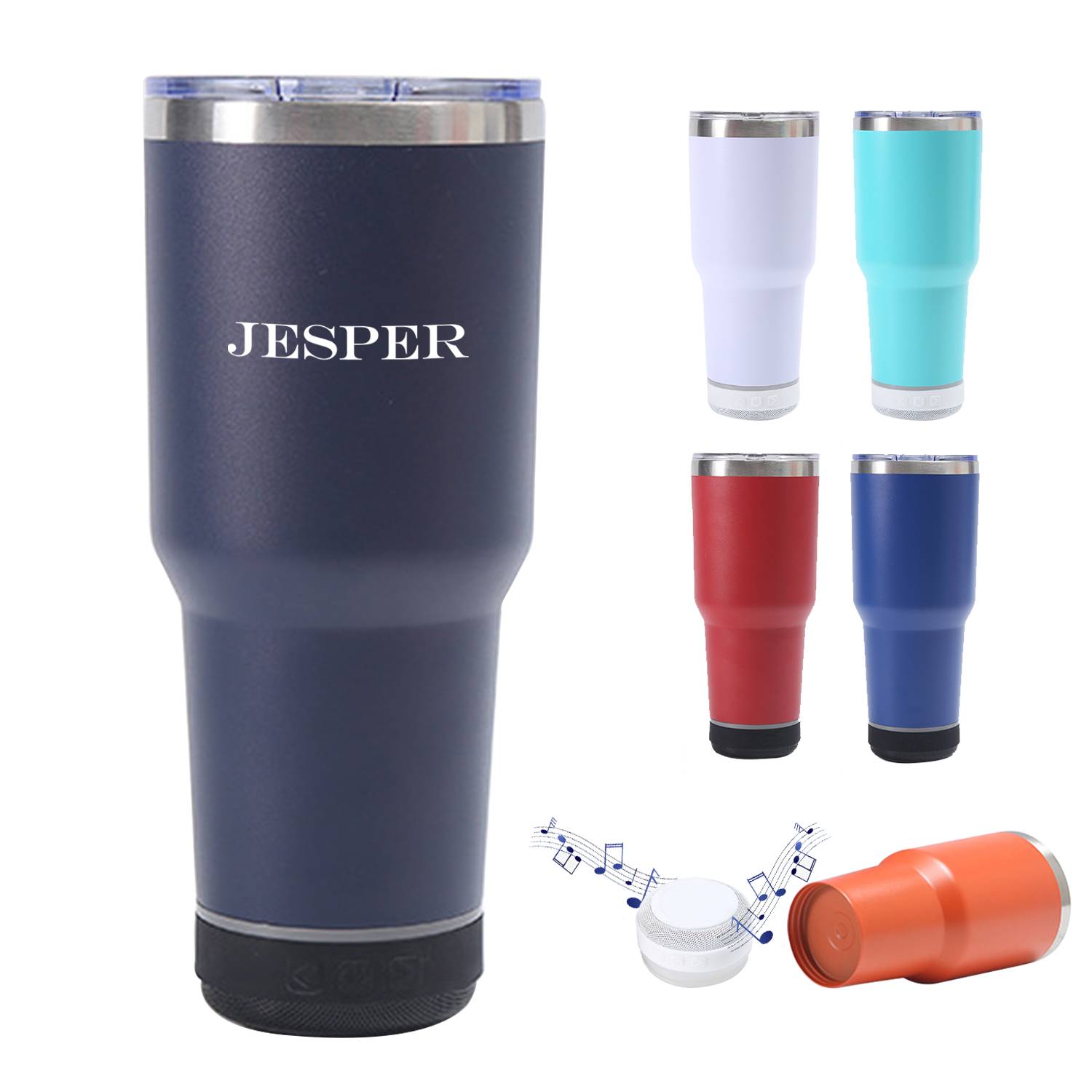 Outdoor Stainless Steel Bluetooth Speaker Mug, custom water bottle with logo imprint 4