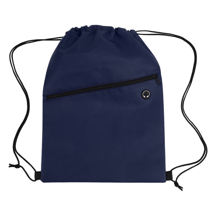 Non-Woven Sports Drawstring Bag with Front Zipper 56