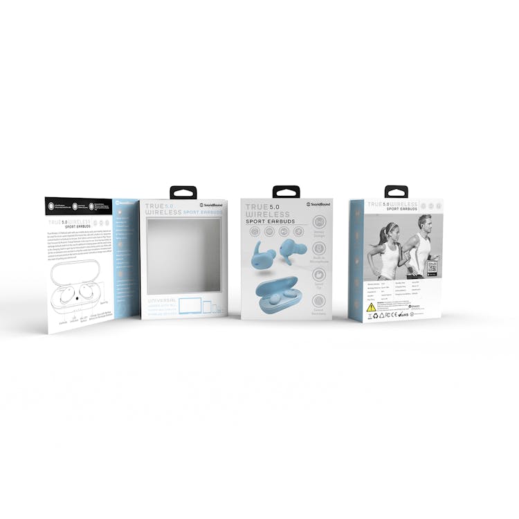 Wireless Sport Earbuds - Charging Case Light Blue 2