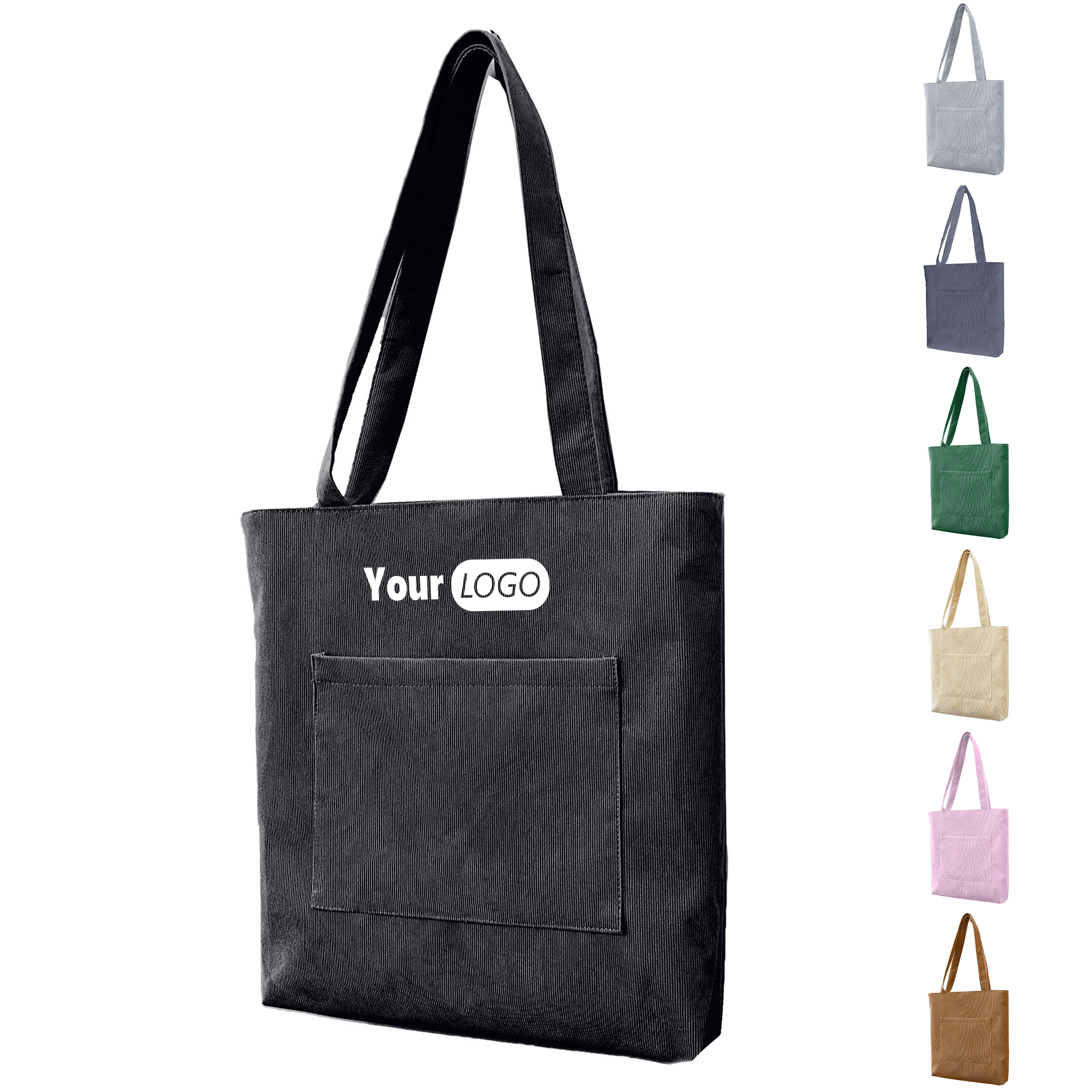 Corduroy Large Capacity Retro Solid Color Tote Bag 5