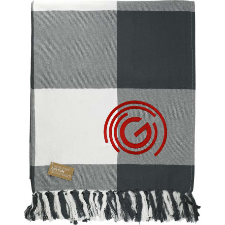 Field & Co. 100% Organic Cotton Check Throw Blanke 34