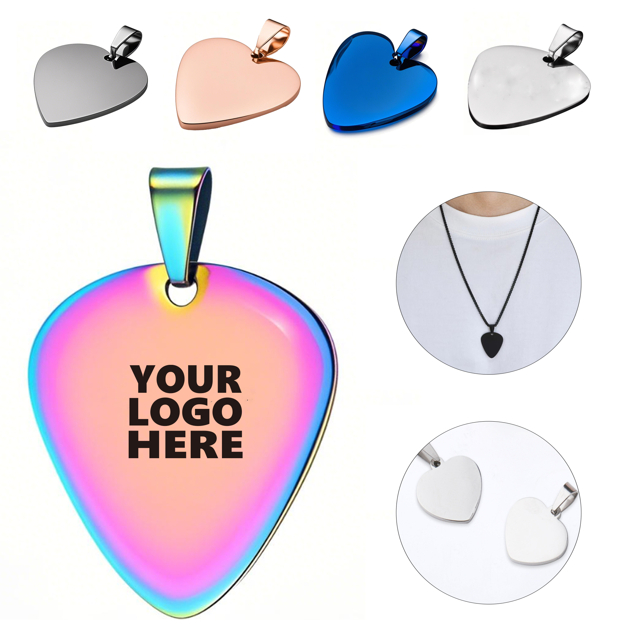 Stainless Steel Guitar Pick Necklace 1