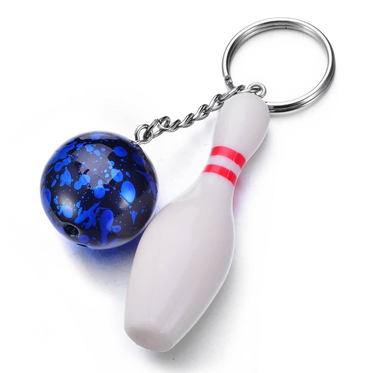 Alloy Bowling Ball Keychain w/ Pin Pendant 3