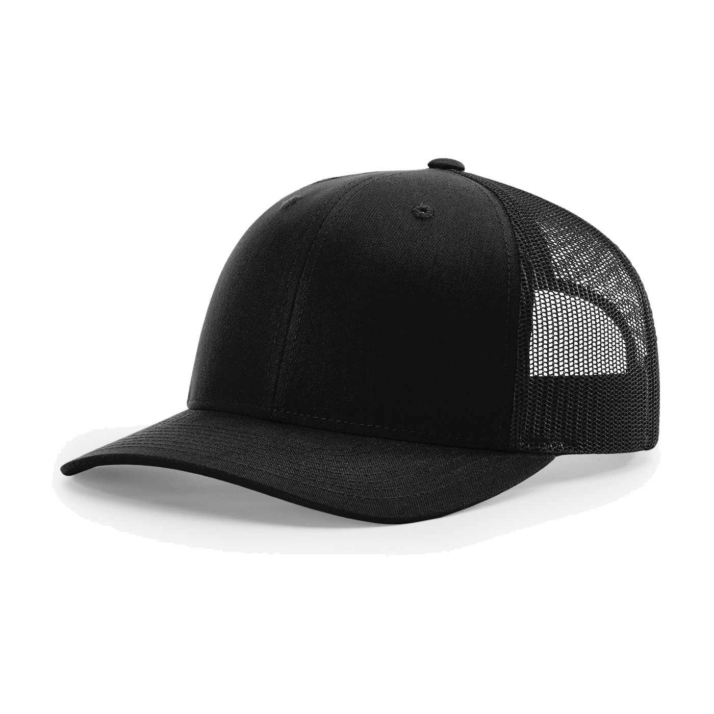 Richardson 112 6-Panel Snapback Trucker Hat w/Leatherette Adhesive Patches or Embroidery 100