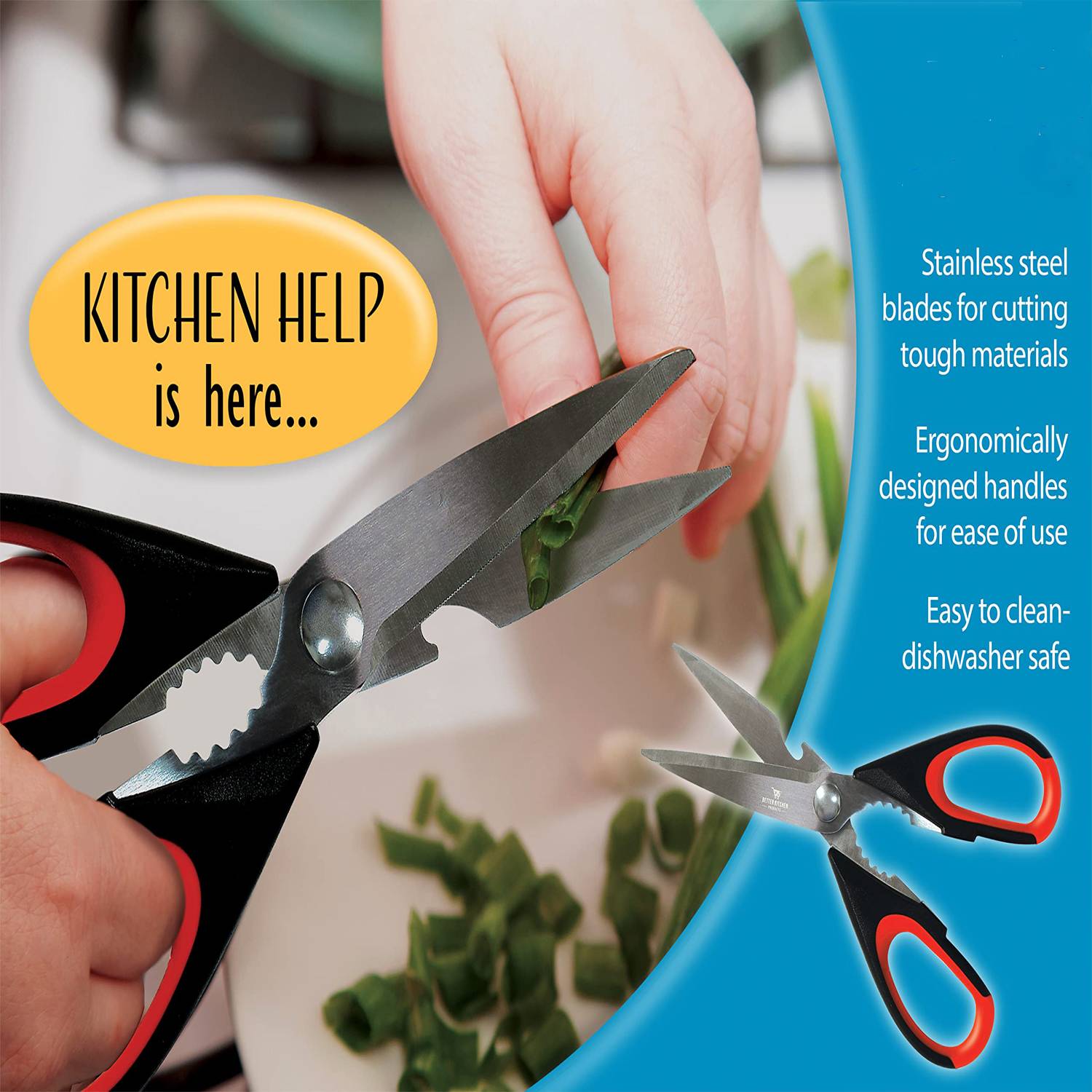 Household Stainless Steel Multifunctional Kitchen Scissors 2
