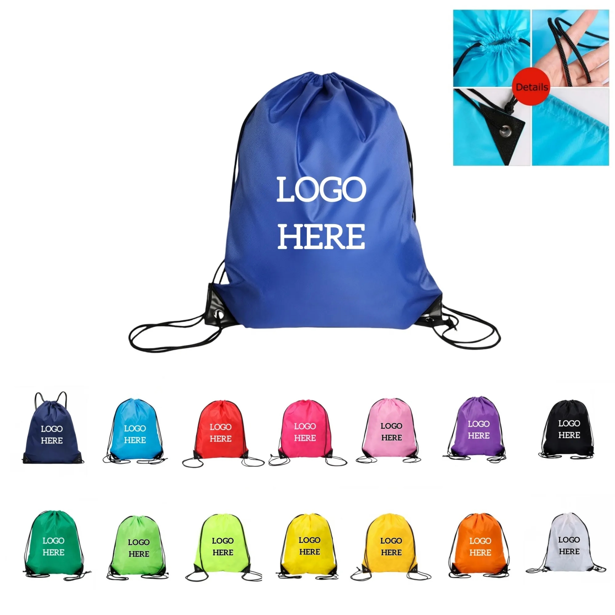 Durable Polyester Drawstring Backpack 17