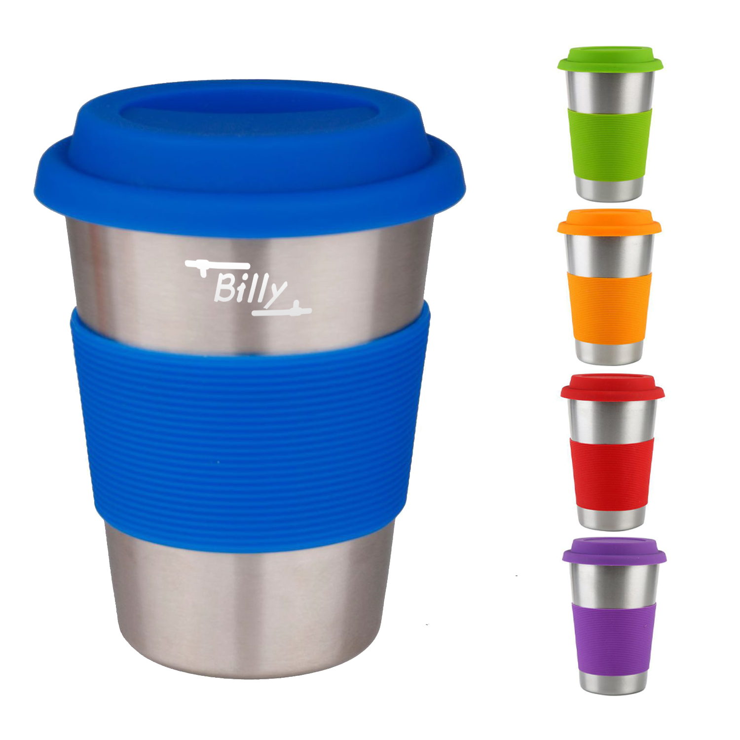 12Oz Coffee Mug W/ Silicone Grip & Lid