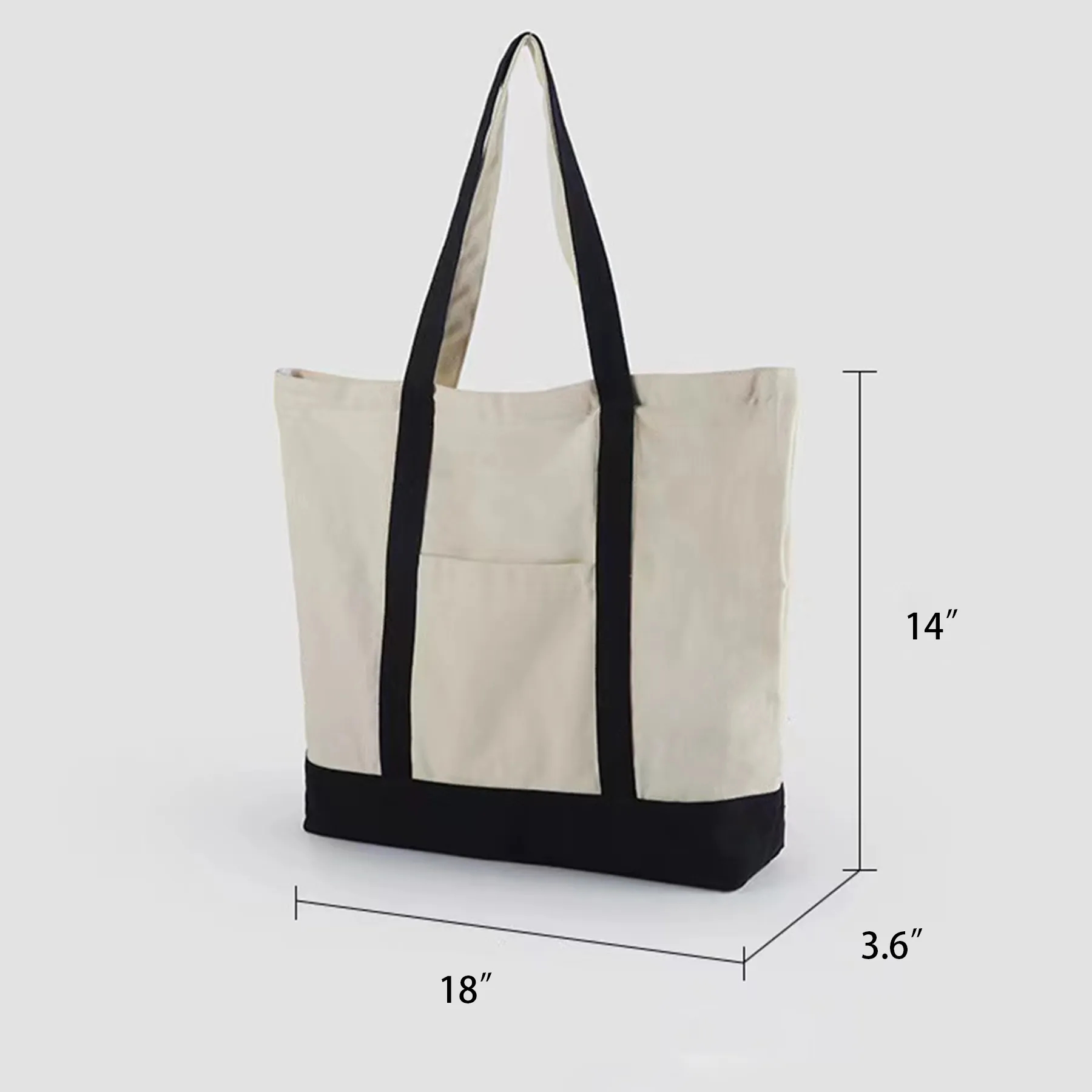 Stylish Canvas Tote Bag With External Pocket 2