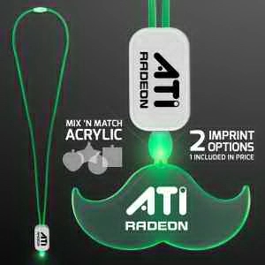 LED Lanyard with Acrylic Mustache Pendant 6