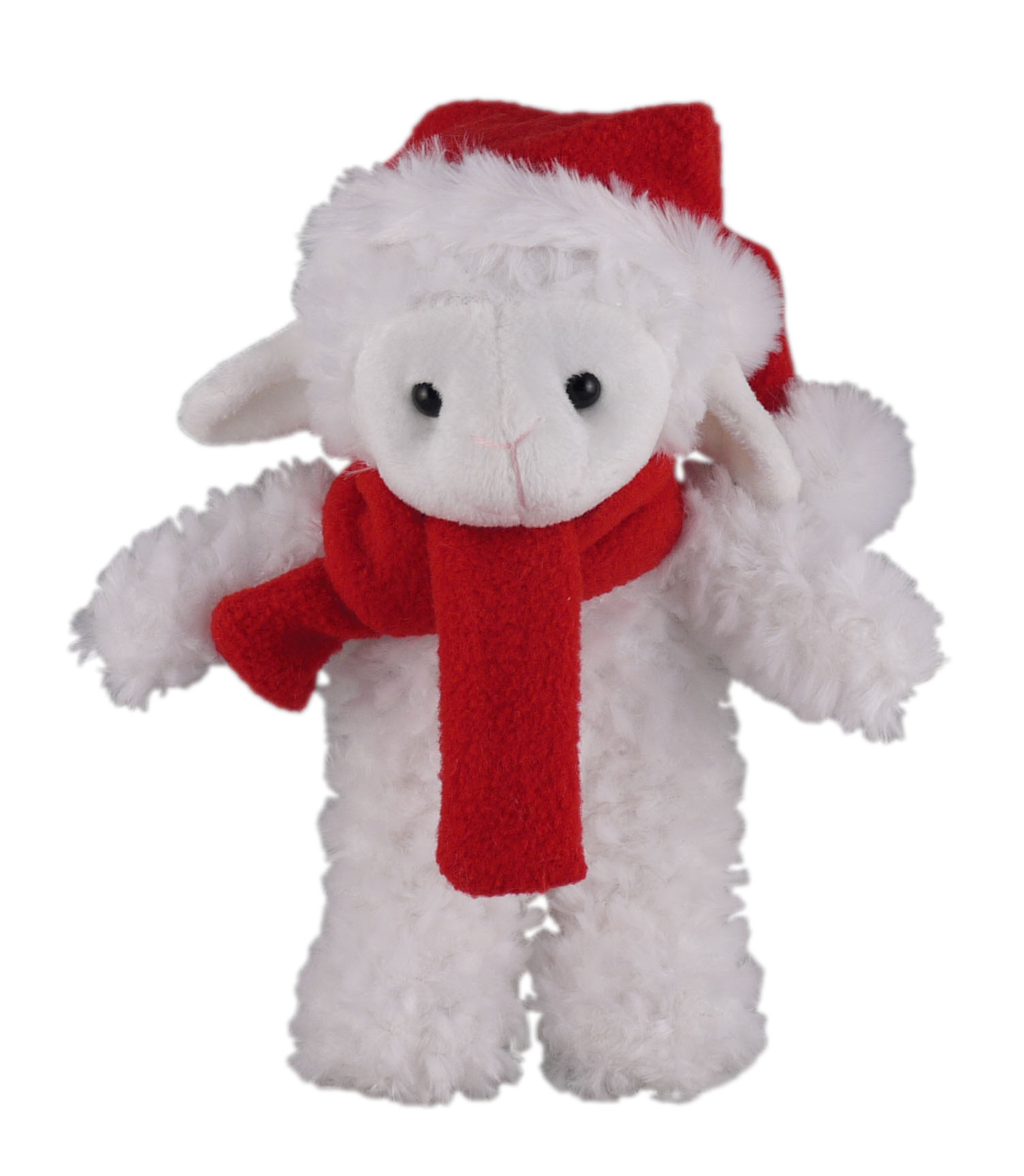 Soft Plush Stuffed Sheep with Christmas Hat and Scarf 3