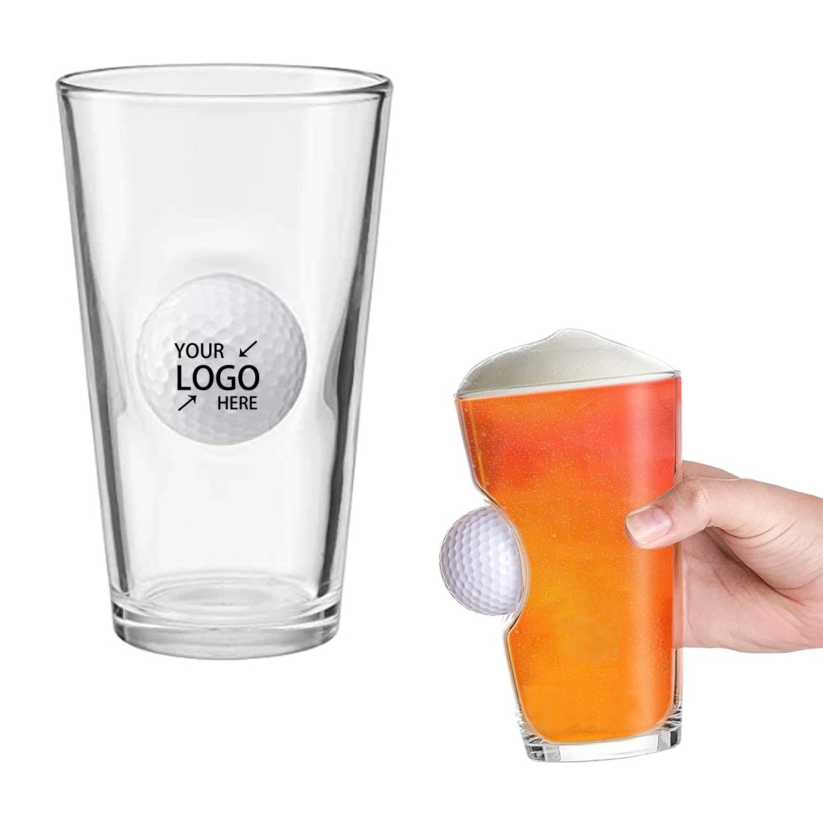 Golf Ball Embedded Beer Glass 3
