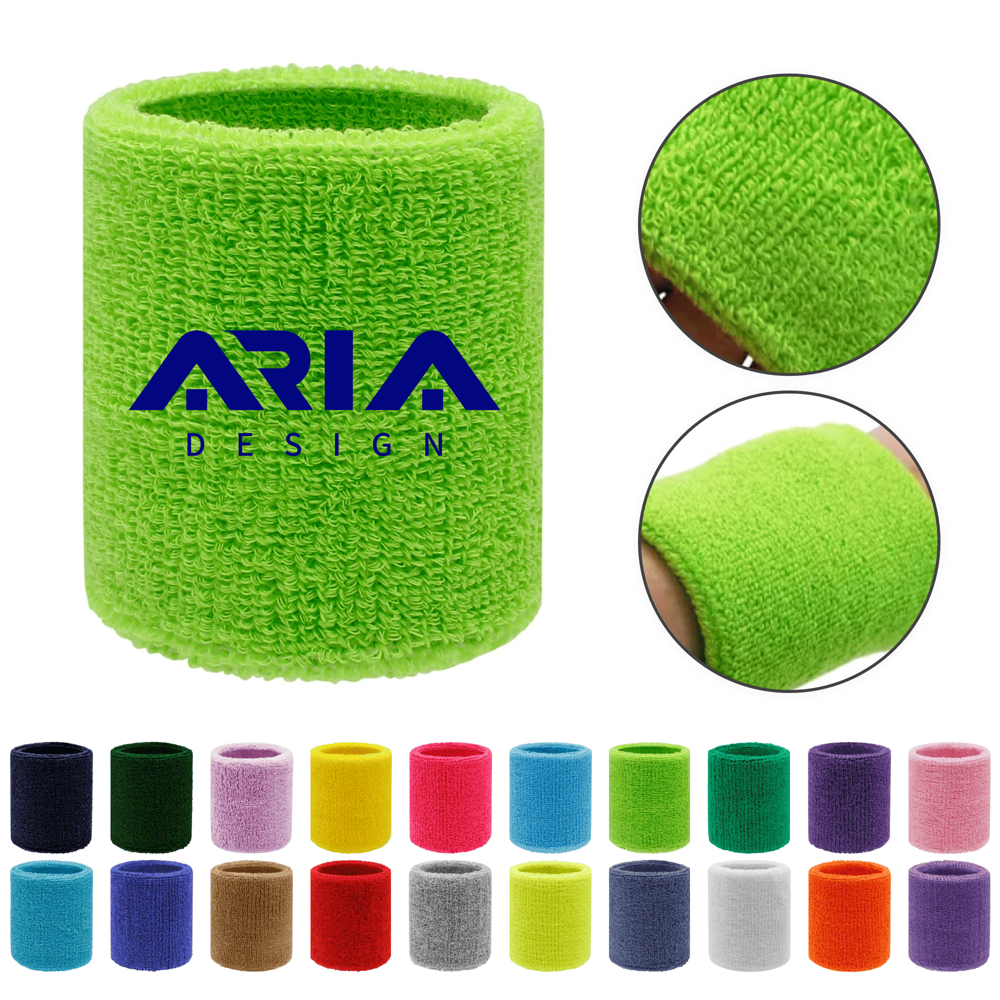 Sweat-Absorbent Terry Athletic Wristband 1