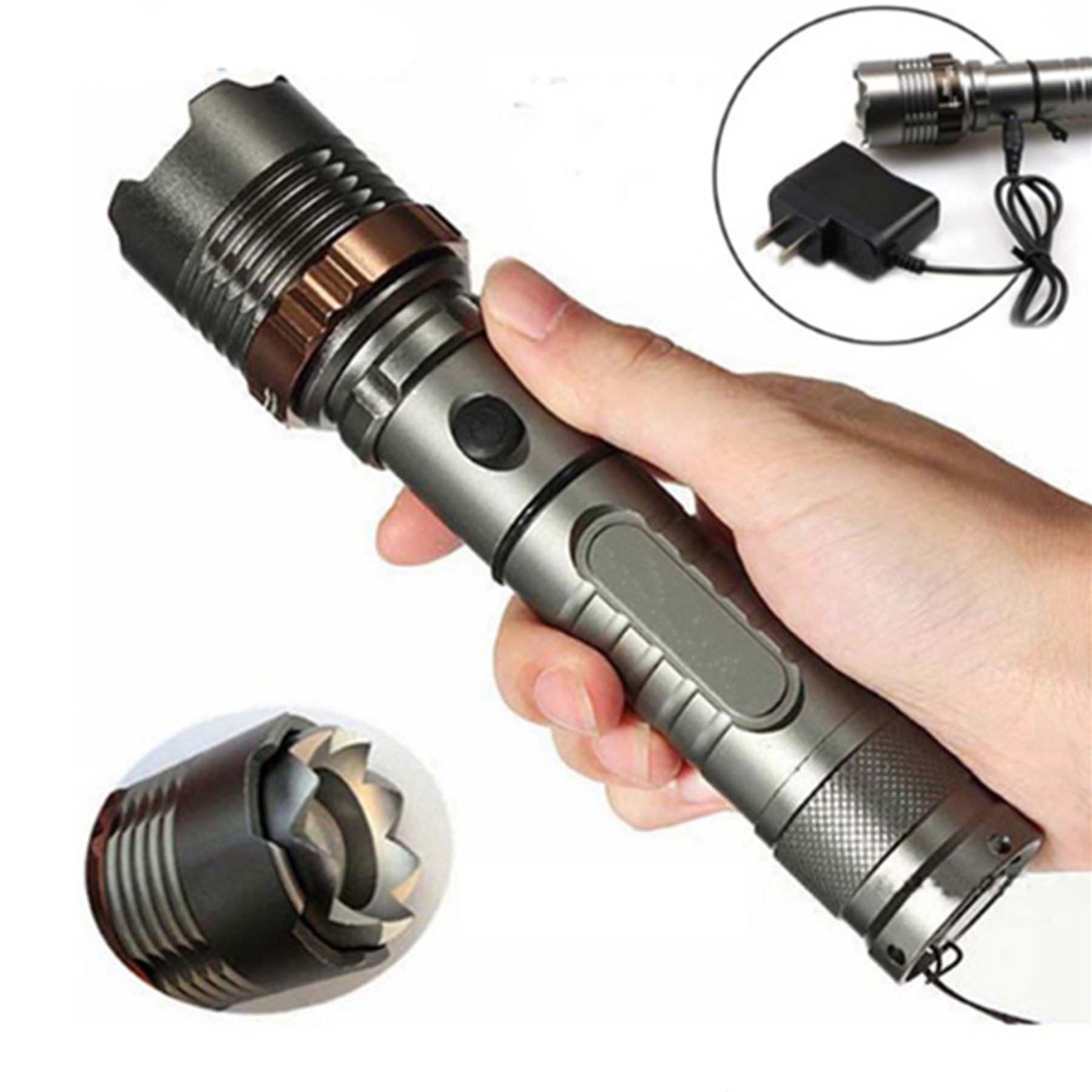 LED Tactical Outdoor Rechargeable Flashlight 4