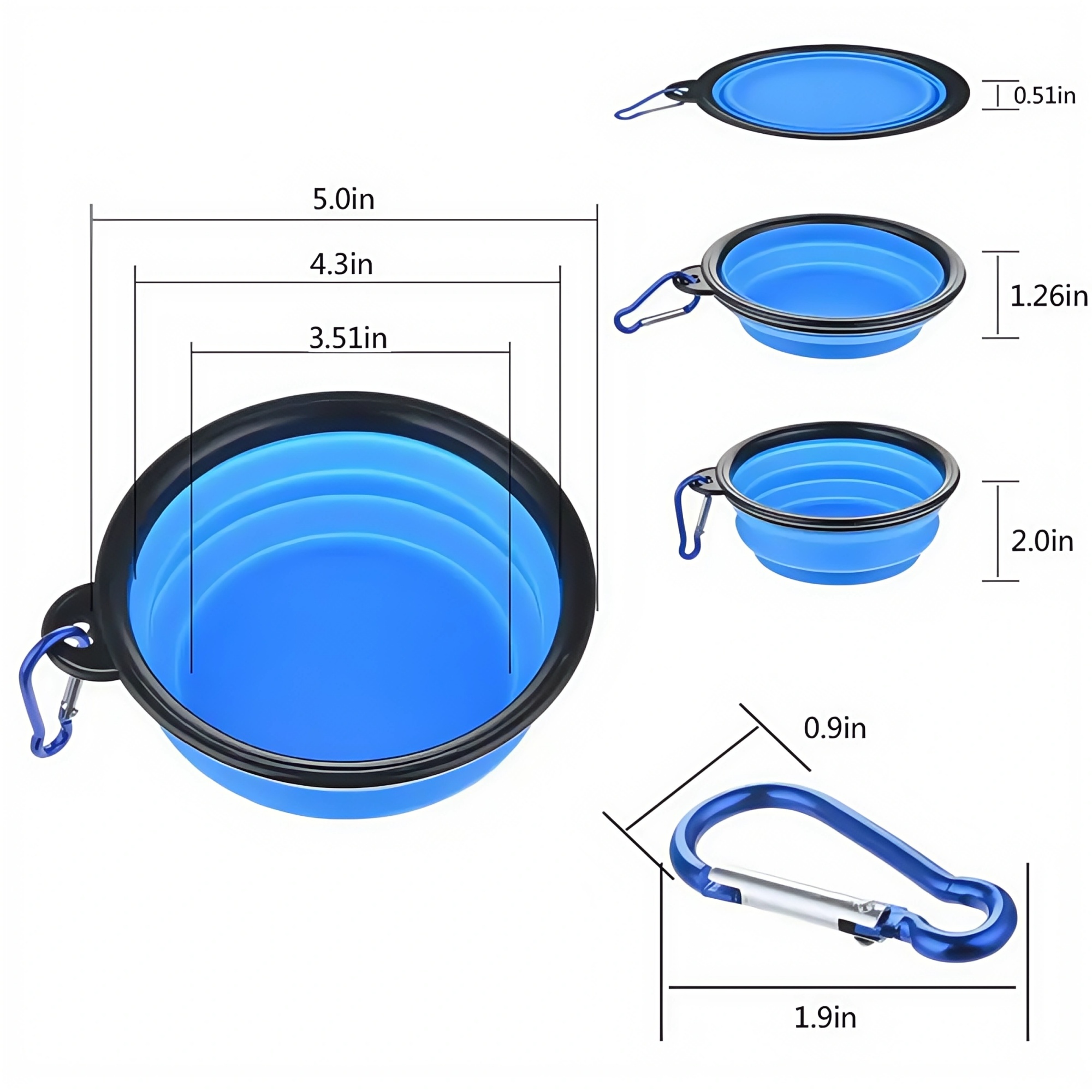 12 OZ Collapsible Dog Bowl with Carabiner 3