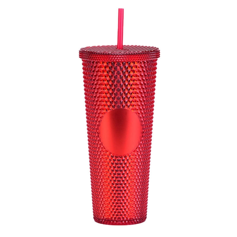 Custom 24 oz Transparent Matte Plastic Studded Tumbler Cup 6