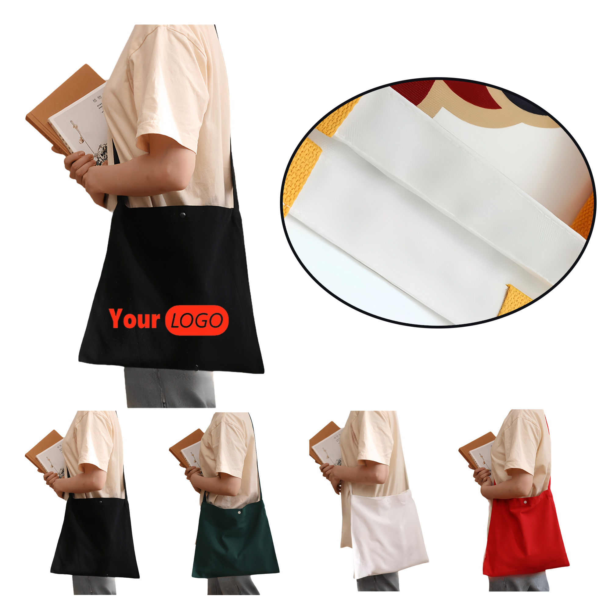 Customizable Shopping Eco-friendly Canvas Bag, custom tote bag with logo imprint 2
