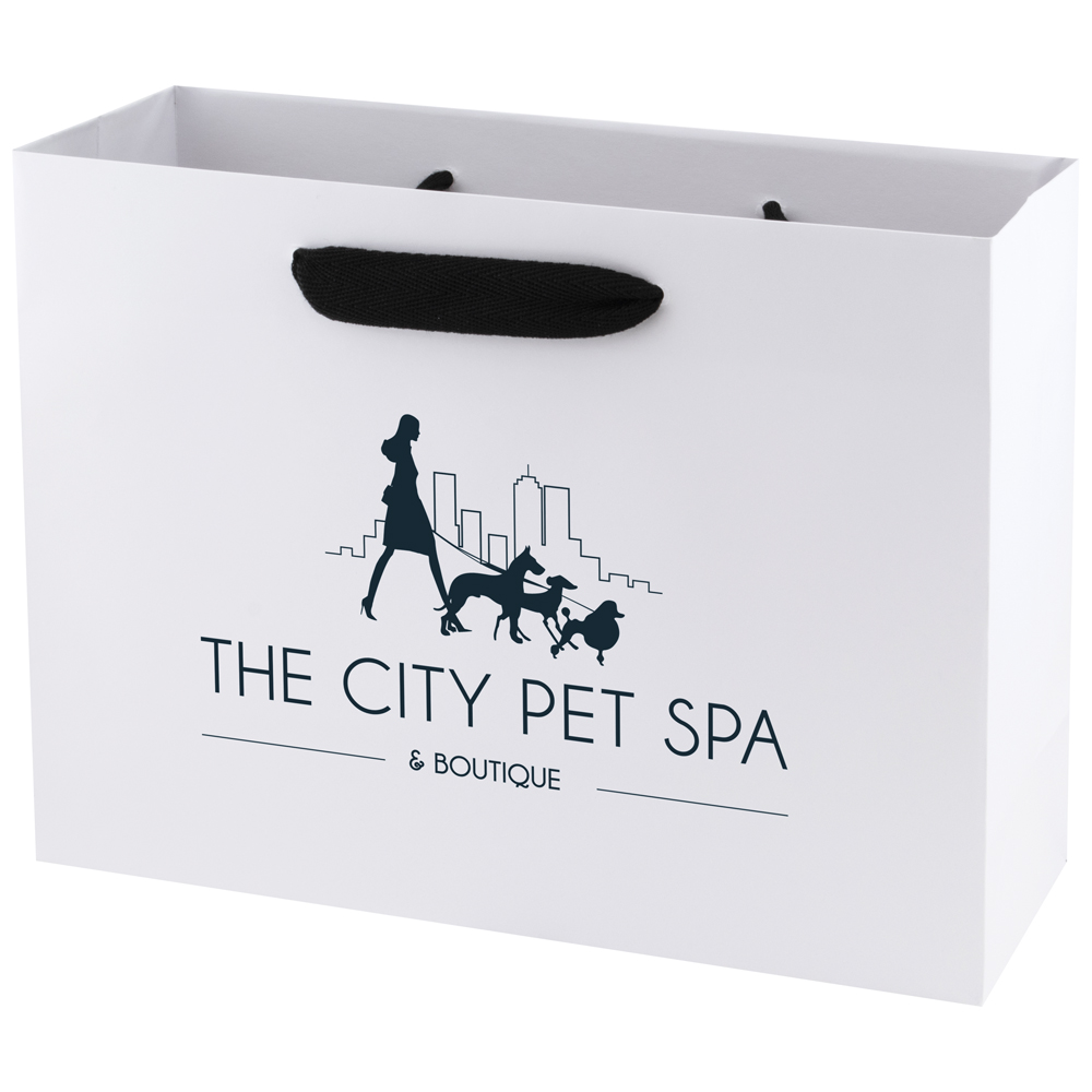 Ribbon Handle White Kraft Eurotote