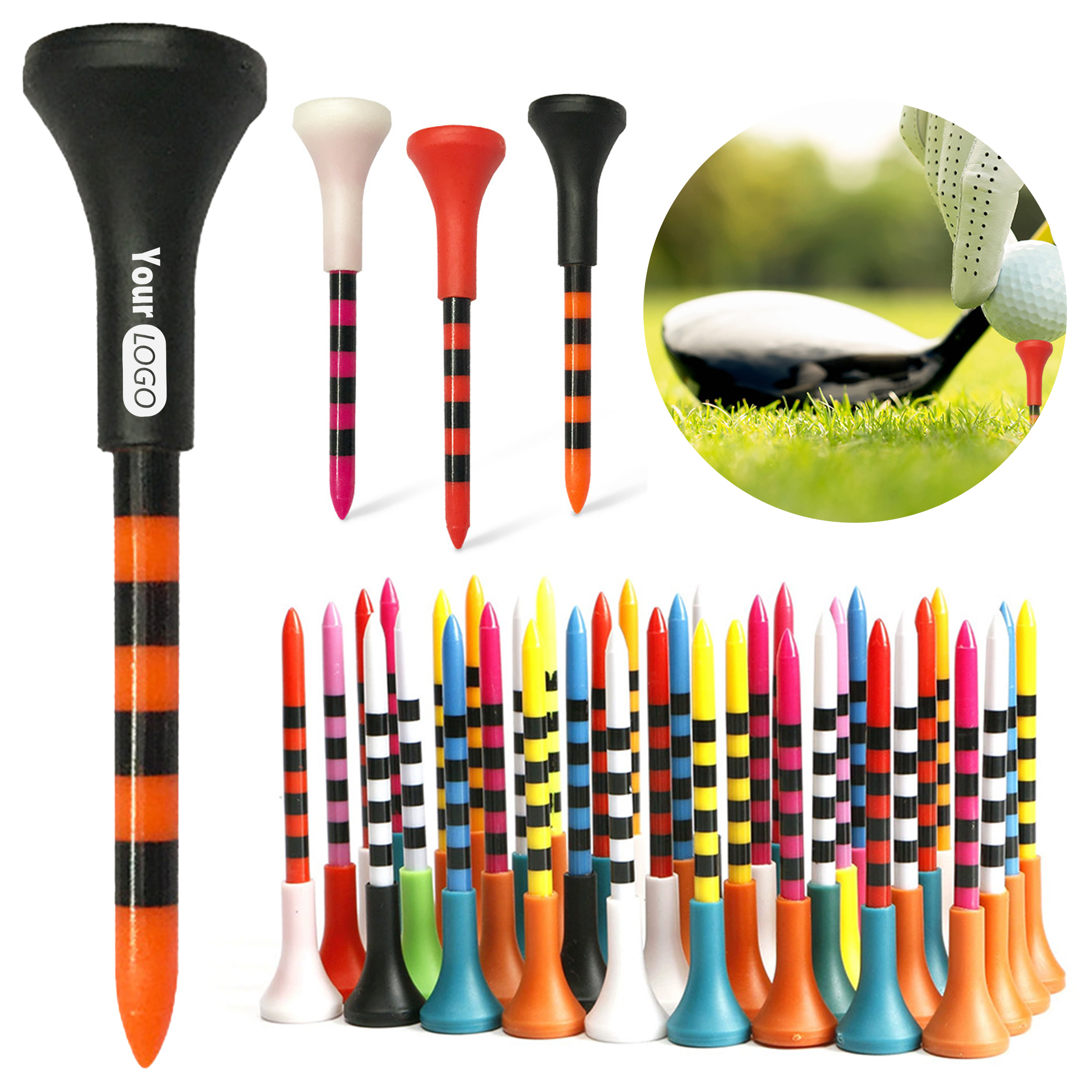 Plastic 50 Branch Golf Soft Rubber Head Cover Ball Seat 3