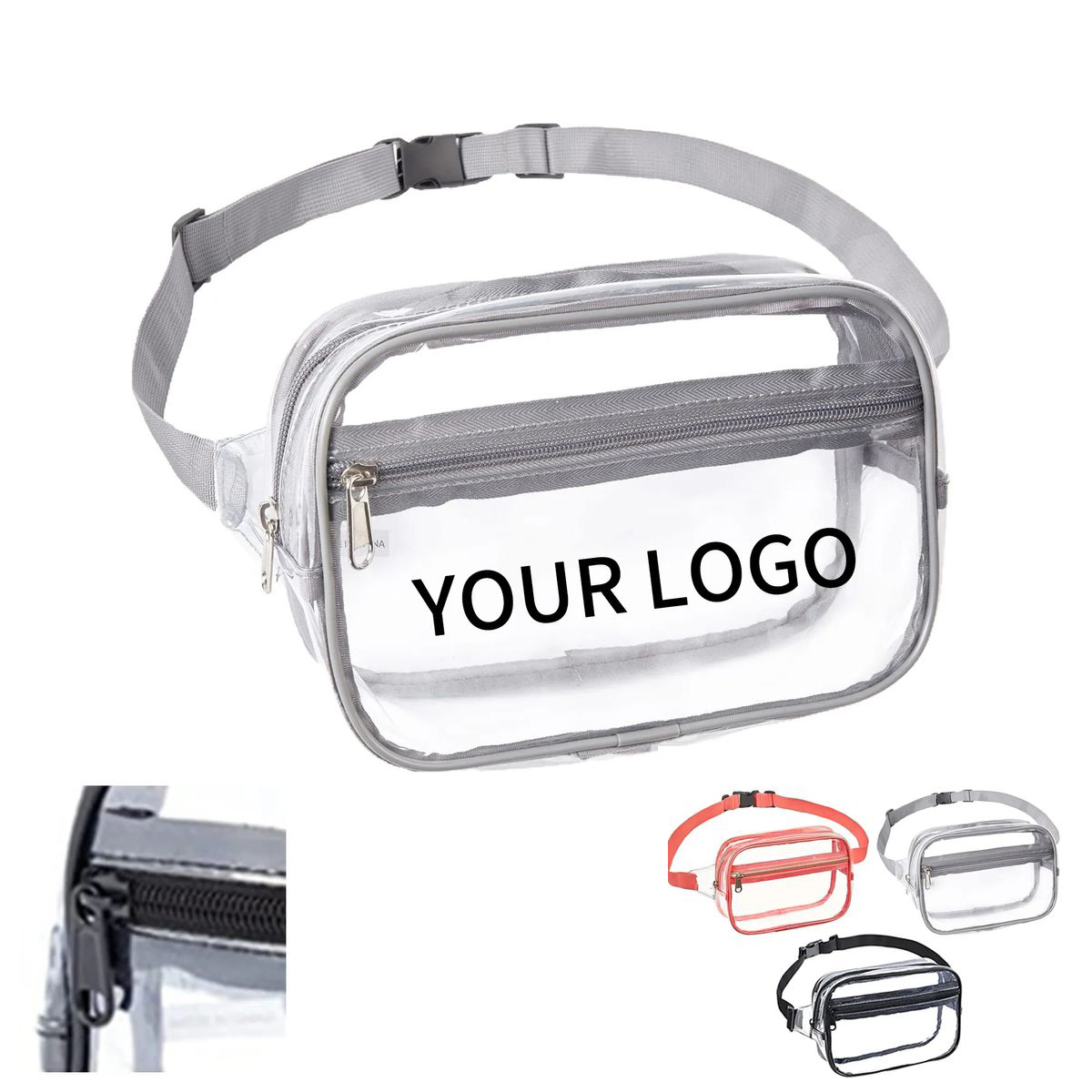 Compact PVC Clear Belt Bag With Zipper 2