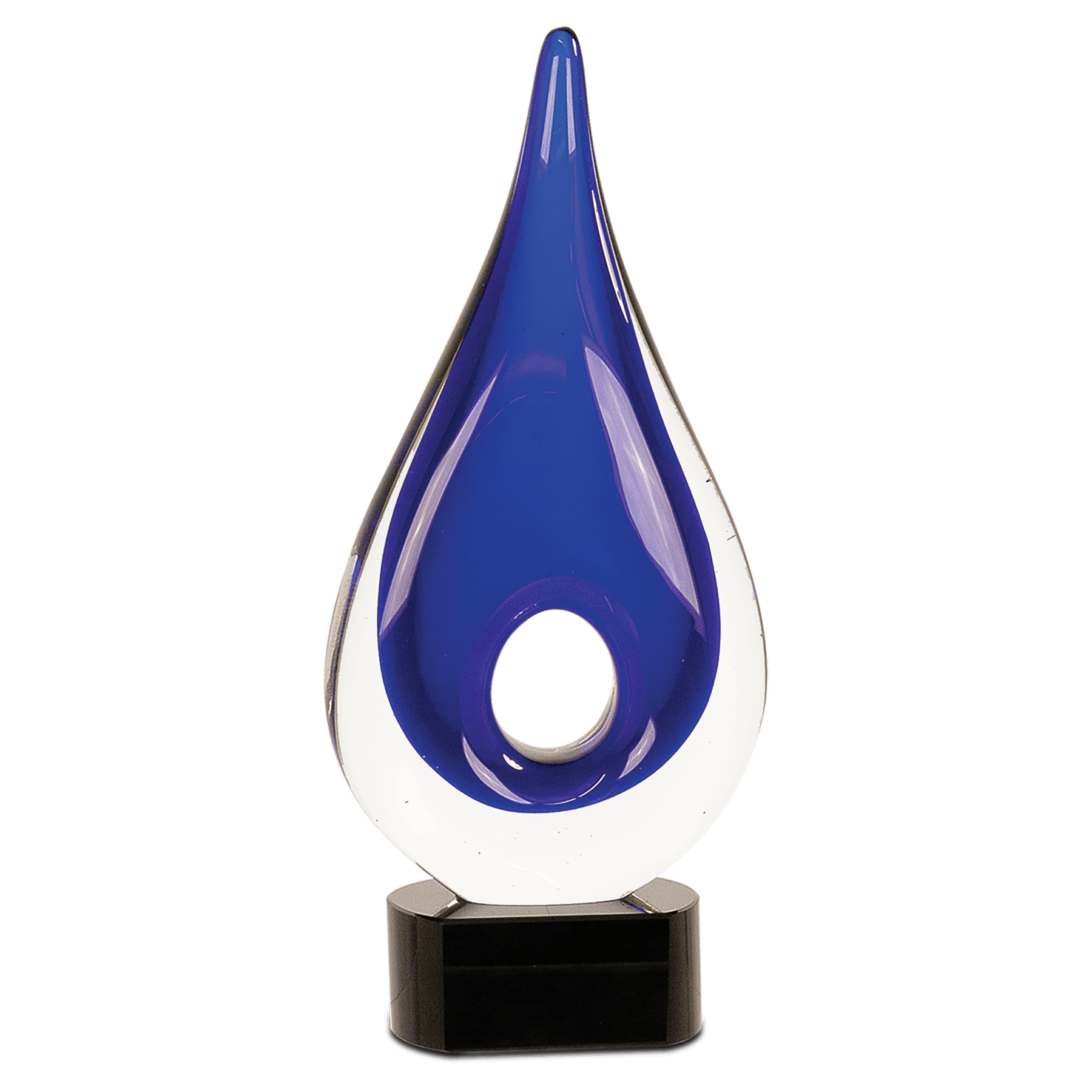 11 1/4" Blue Round Window Raindrop Art Glass 2