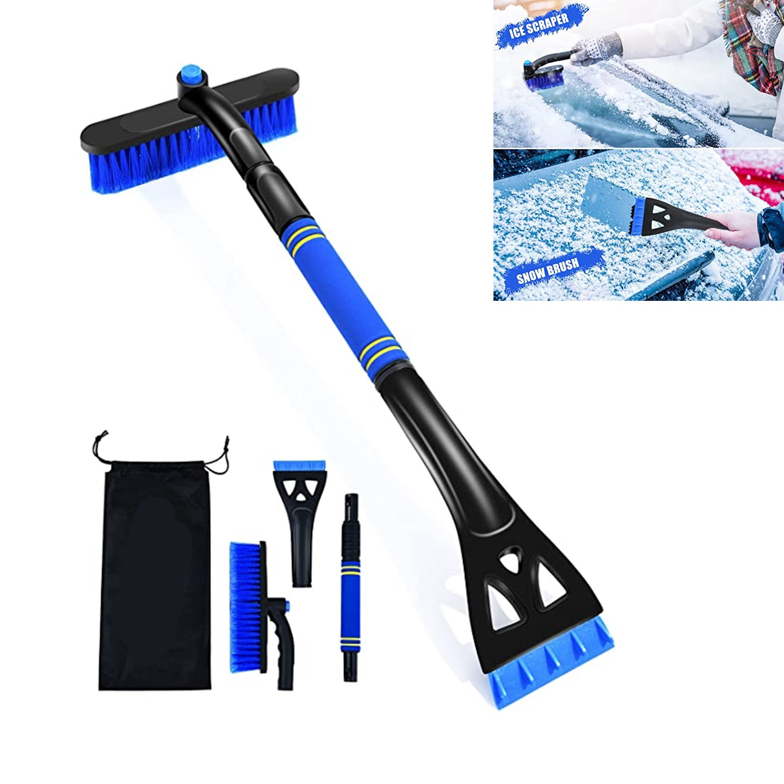 Snow Brush and Ice Scrapers 3 in 1 for Auto Windshield 2
