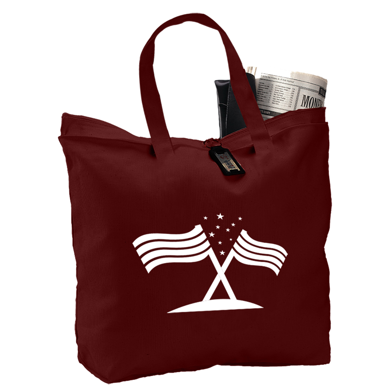 Canvas Zipper Tote Bag, custom tote bag with logo imprint 4