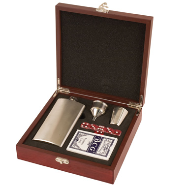 Rosewood Finish Flask Set 2