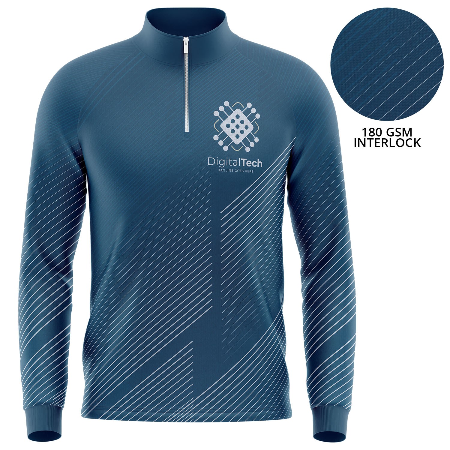 Unisex 180 GSM Poly Interlock Sublimation Quarter Zipper Sweatshirt 2