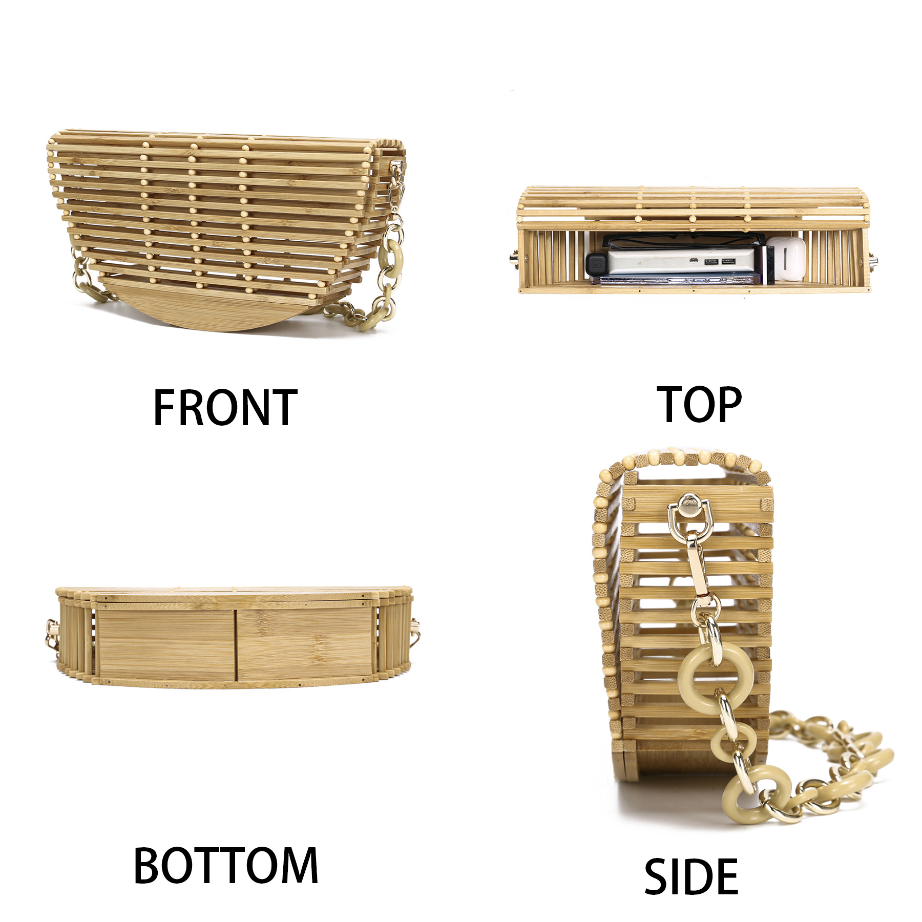 Wood Simple bamboo shoulder cross-body bag 5