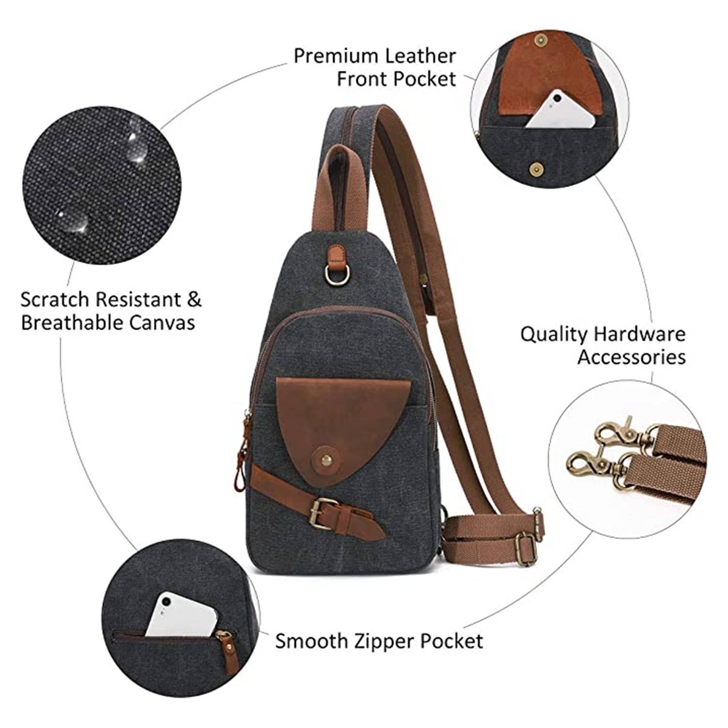 Canvas Sling Crossbod Shoulder Bag 1