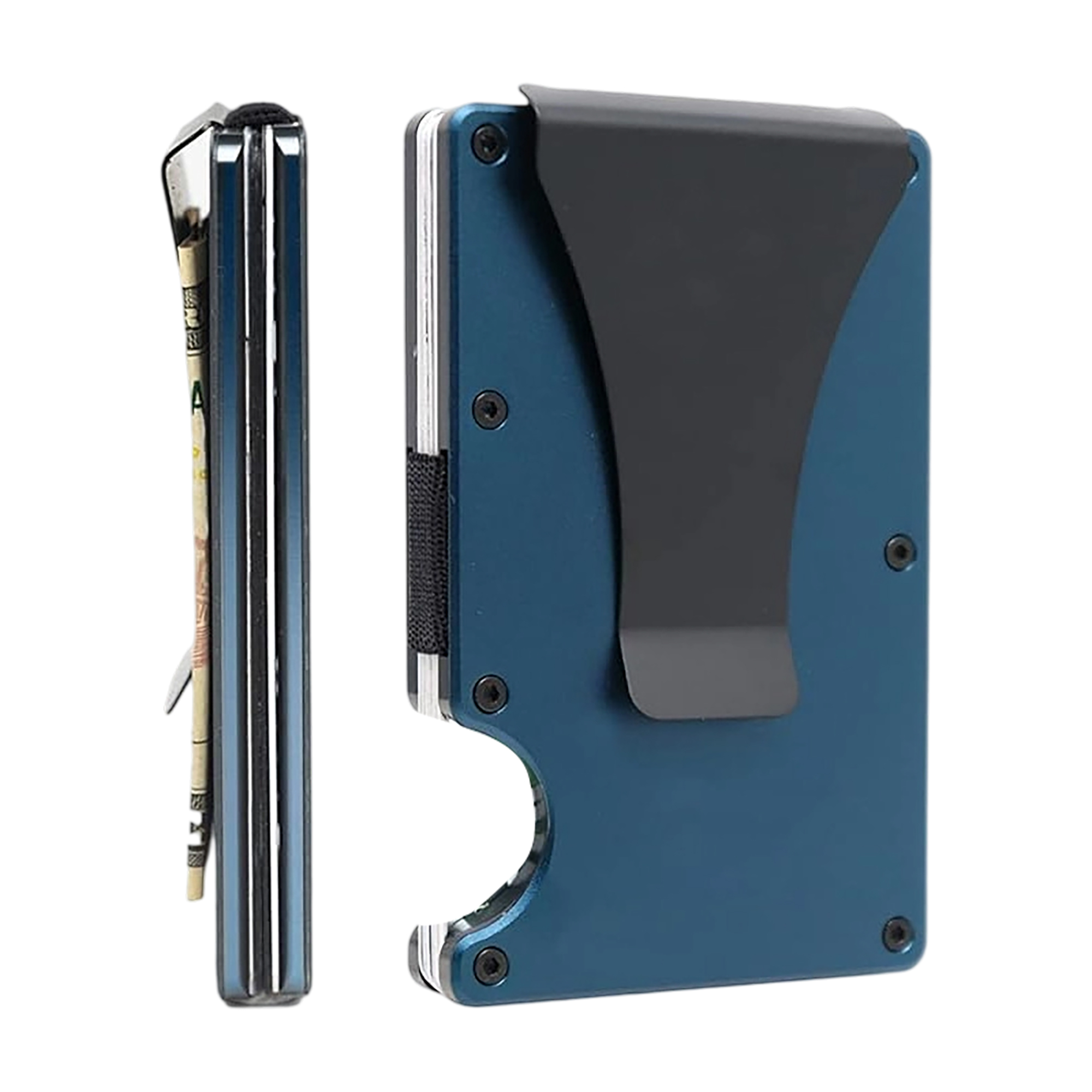 Aluminum Alloy RFID Blocking Card Wallet With Elastic Band And Money Clip 8