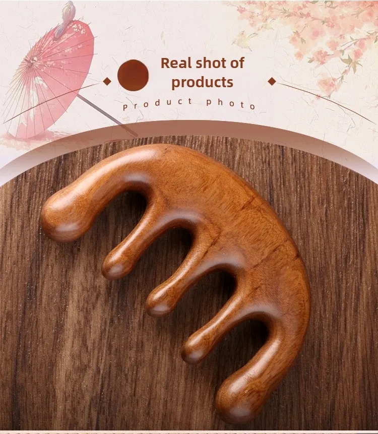 Luxury Sandalwood Comb for Corporate Gifts Hotel Amenities Private Label 6