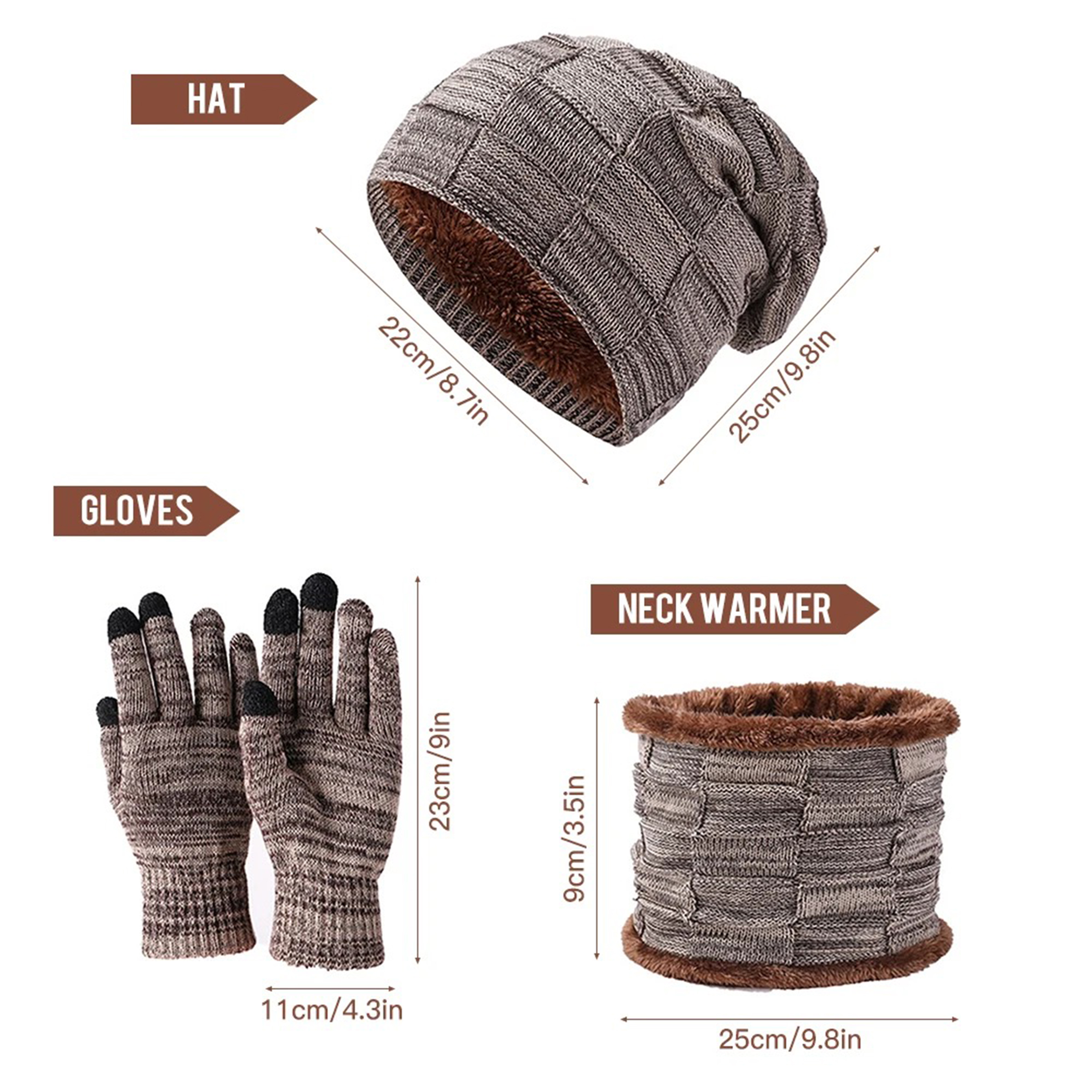 Winter Warmth Set: Knit Hat, Scarf & Gloves 4