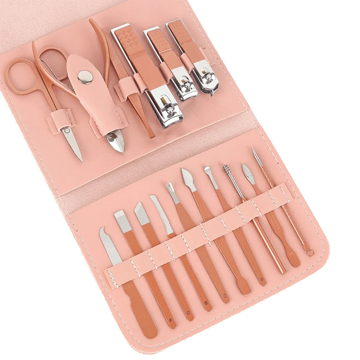 Nail Clippers Tool 16Pcs Set With Pu Leather Travel Case 7