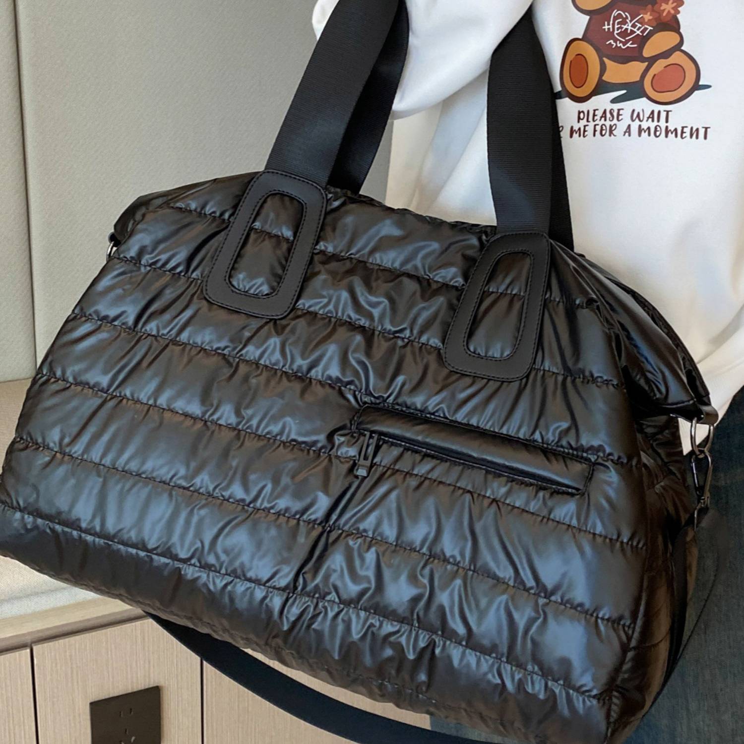 Large Puffer Quilted Tote Bag 10
