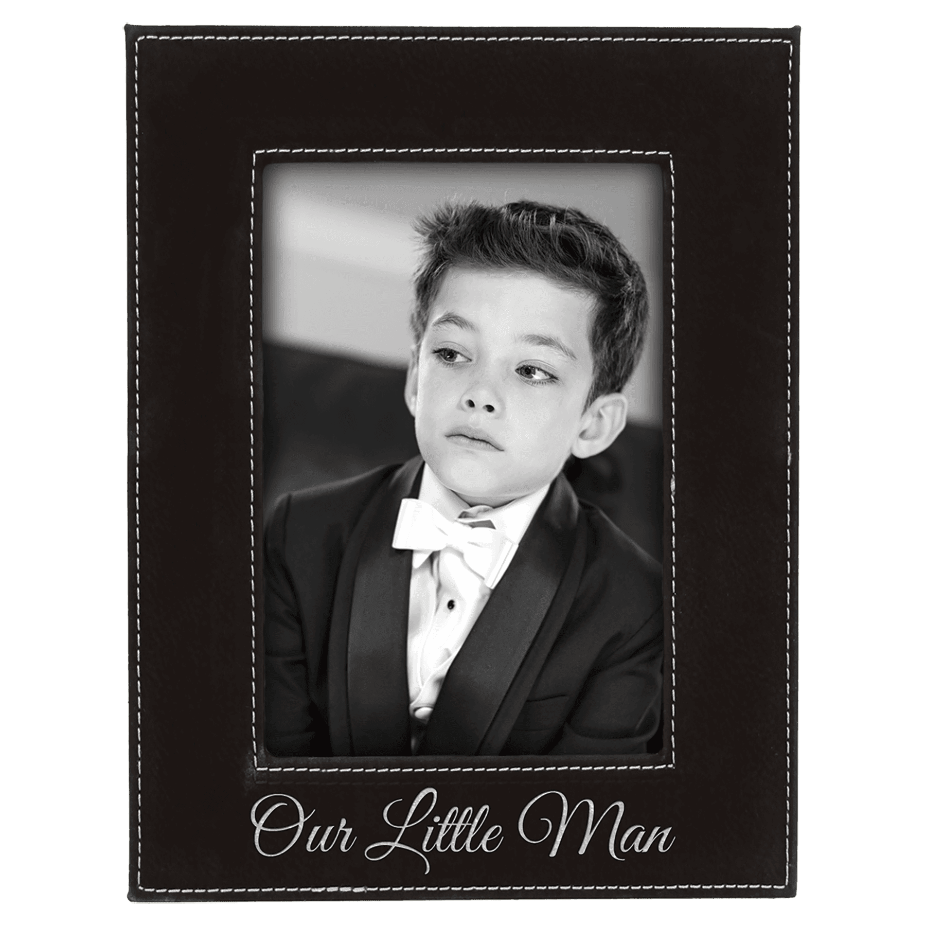 4" x 6" Black/Silver Leatherette Photo Frame 2