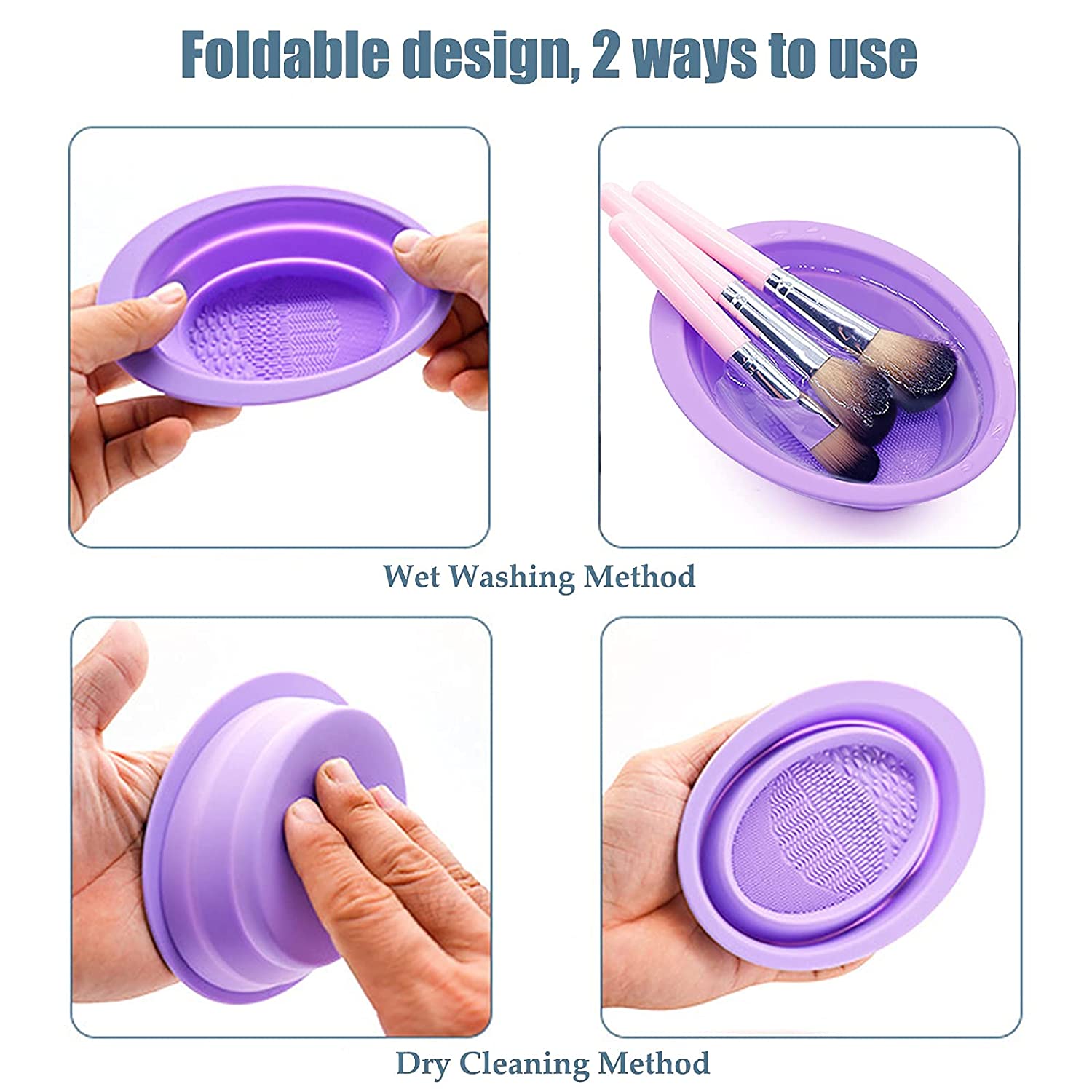 Foldable Makeup Brush Cleaner Cleaning Bowl--Round Shape 10